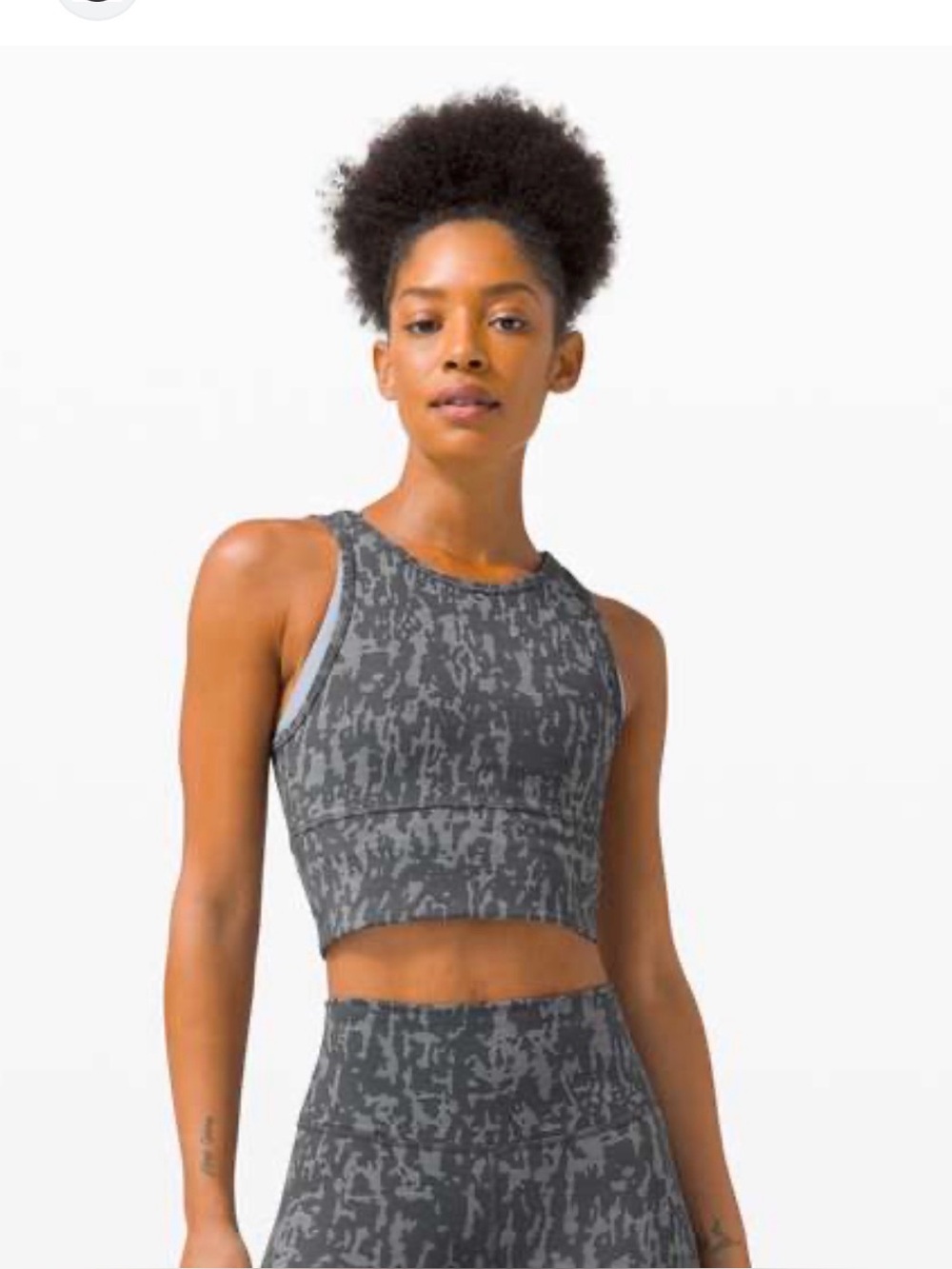 lululemon Power Pivot Tank *tough Crop Top in Gray